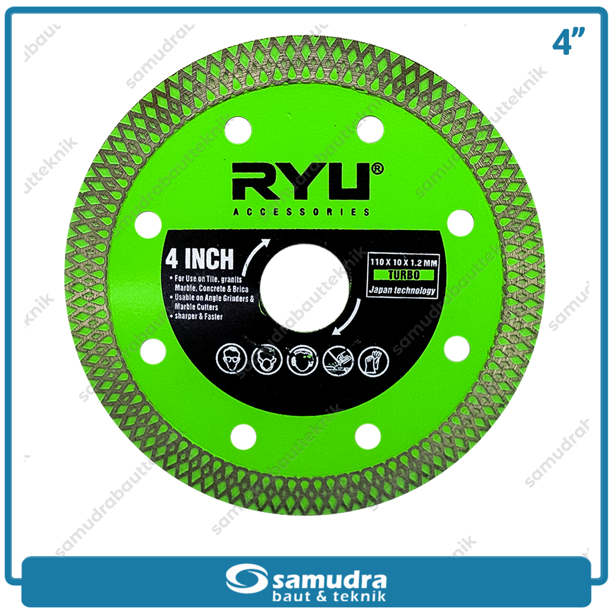 RYU AC-DD180 Mata Potong Keramik Turbo 4" / Diamond Wheel