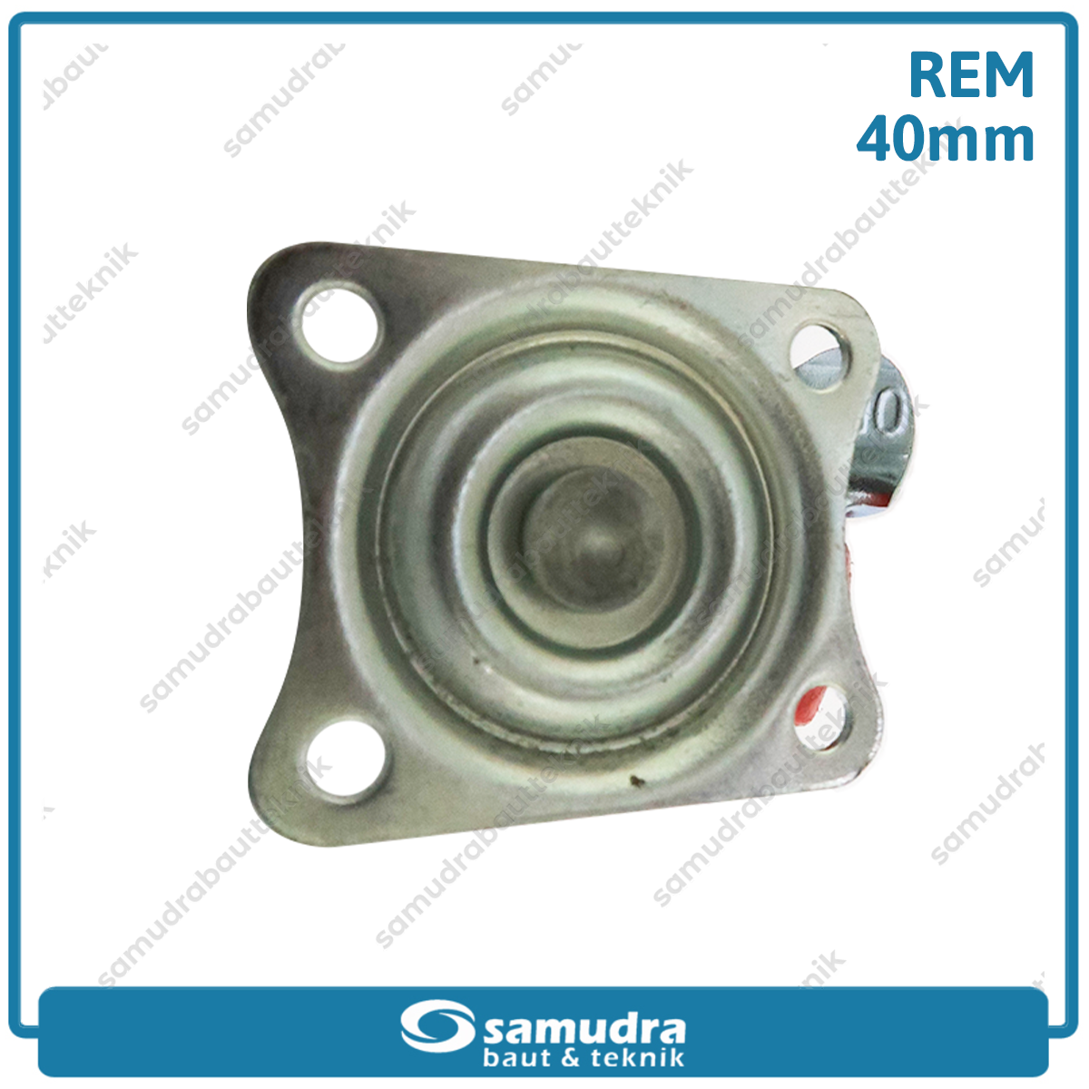 XANDER RODA-255 Roda PU Merah Hidup Rem 1.5" 1192-40mm - Satuan