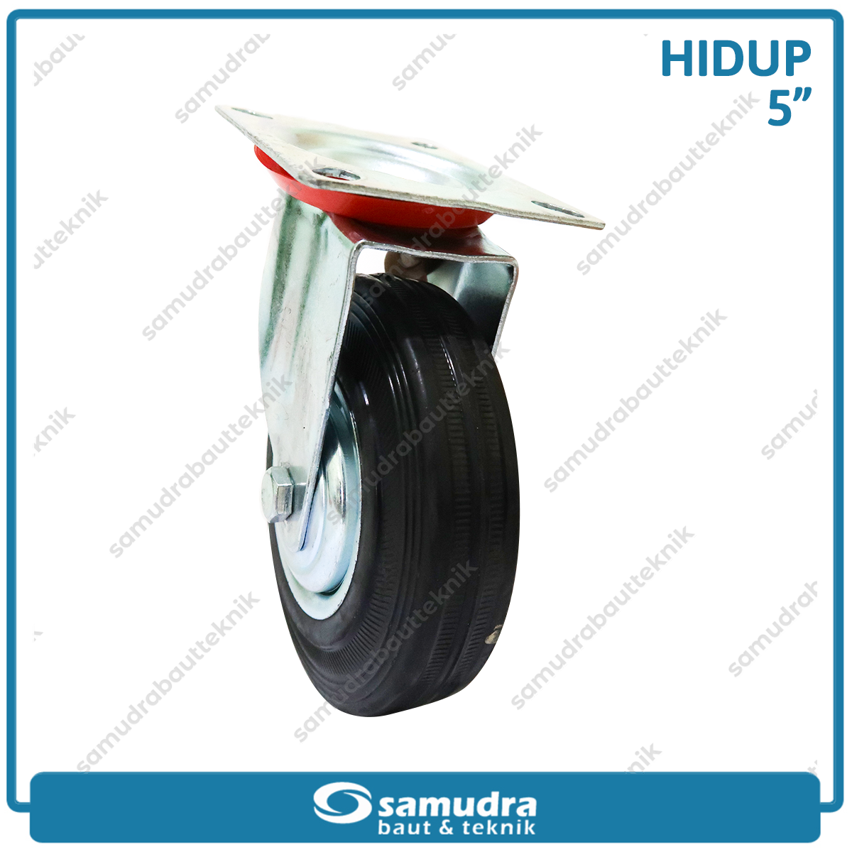 XANDER RODA-348 Roda Karet Hitam Hidup 5" - Satuan