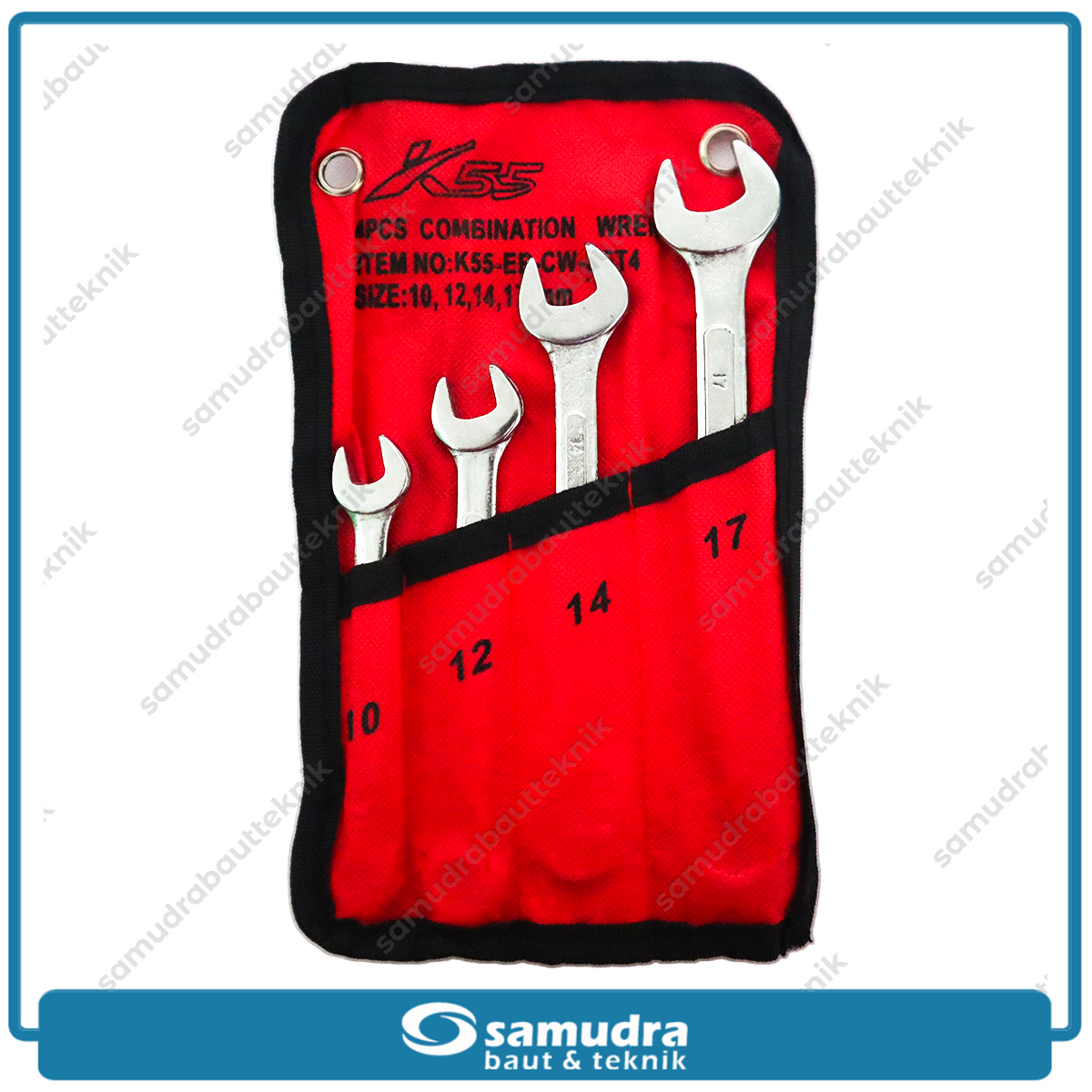 K55 K55-ER-CW-SET4 Kunci Ring Pas Set 4 pcs (10-17 mm)