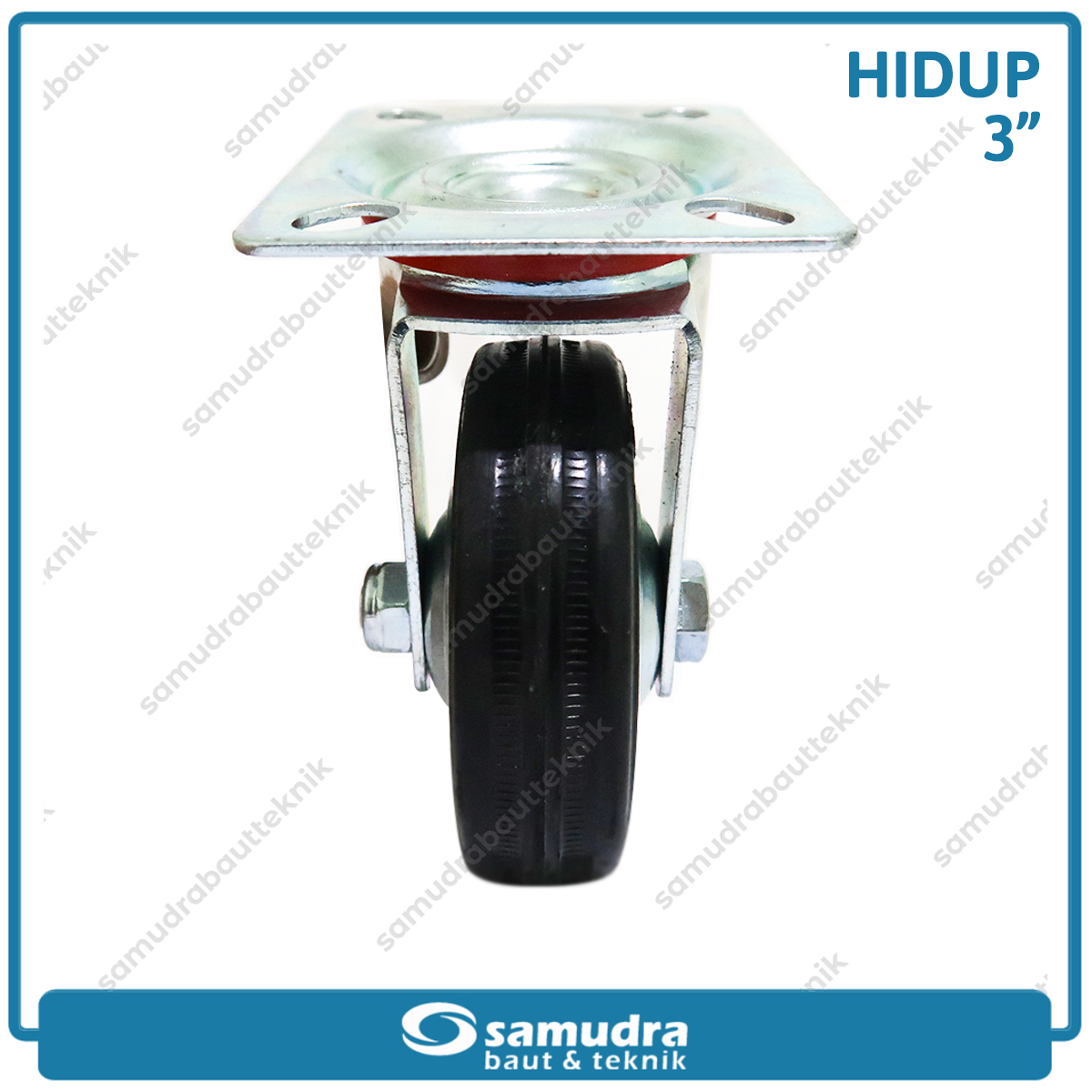 XANDER RODA-194 Roda Karet Hitam Hidup 3" - Satuan