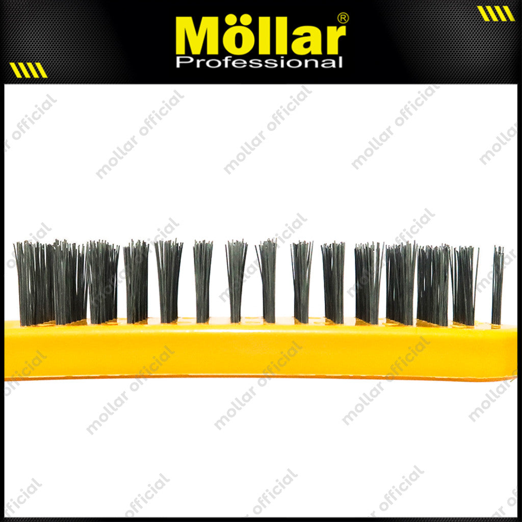 BISON D84100 Sikat Baja Gagang Plastik 5 Baris Kuning