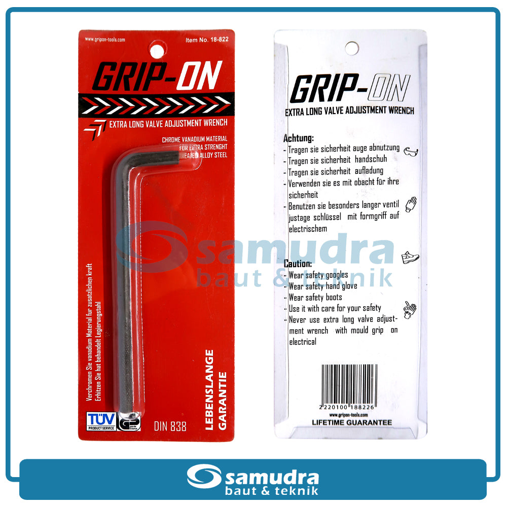 GRIPON 18-822 Kunci Stel Klep Motor Panjang Extra Long Hitam