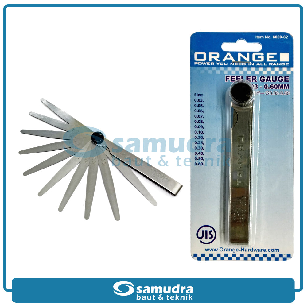 ORANGE 6000-82 Feeler Gauge 13 Blades 0.03-0.60 mm