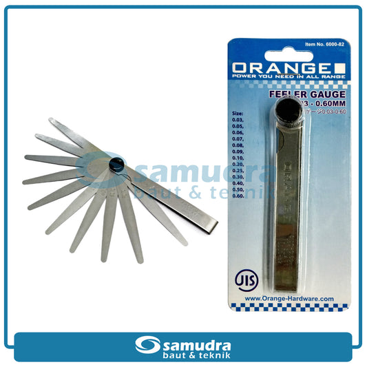 ORANGE 6000-82 Feeler Gauge 13 Blades 0.03-0.60 mm