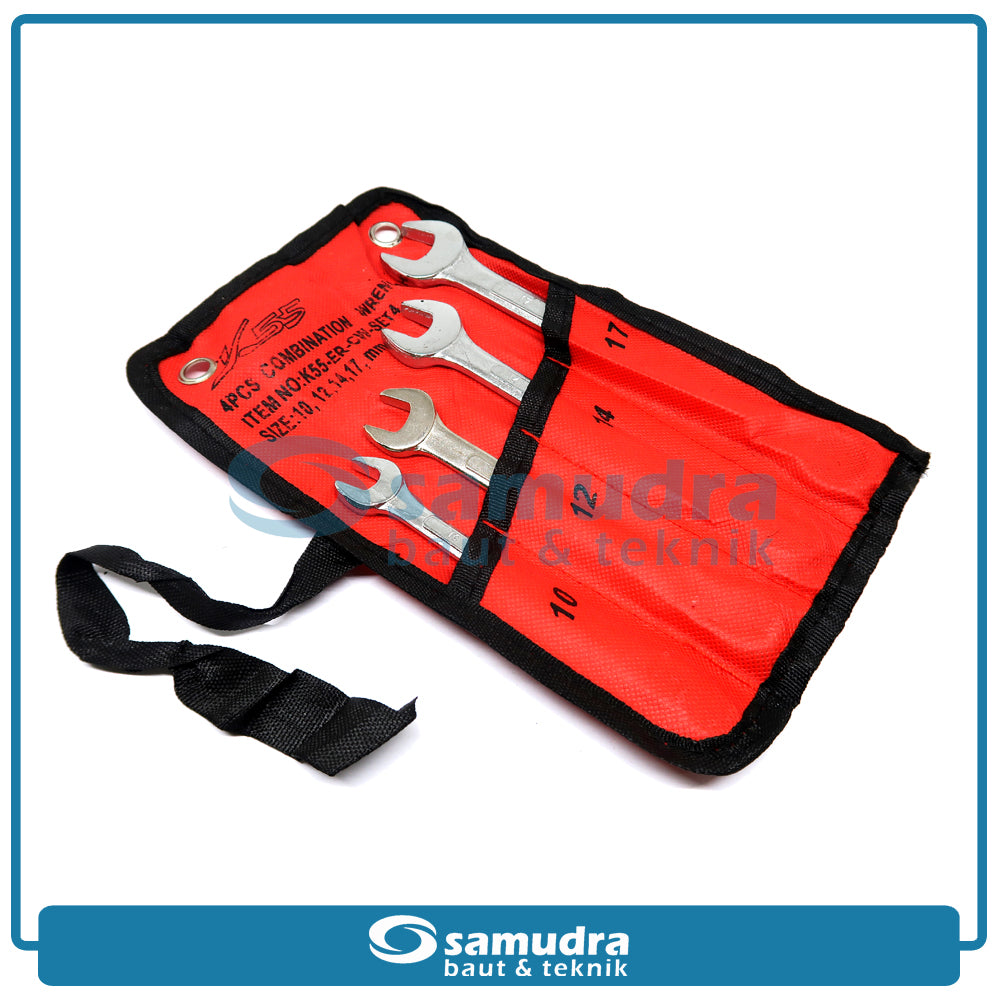 K55 K55-ER-CW-SET4 Kunci Ring Pas Set 4 pcs (10-17 mm)