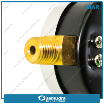 TEKIRO AU-PG0987 Alat Ukur Tekanan Angin 2.5" Lonceng 6 bar