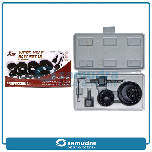 K55 K55-ER-WHS-13 Hole Saw Set 13 pcs / Mata Bor Holesaw Kayu