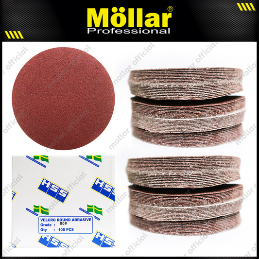 HSS Amplas Bulat No 80 Amplas Velcro Tempel Mata Gerinda 4 Inch - 100 Pcs