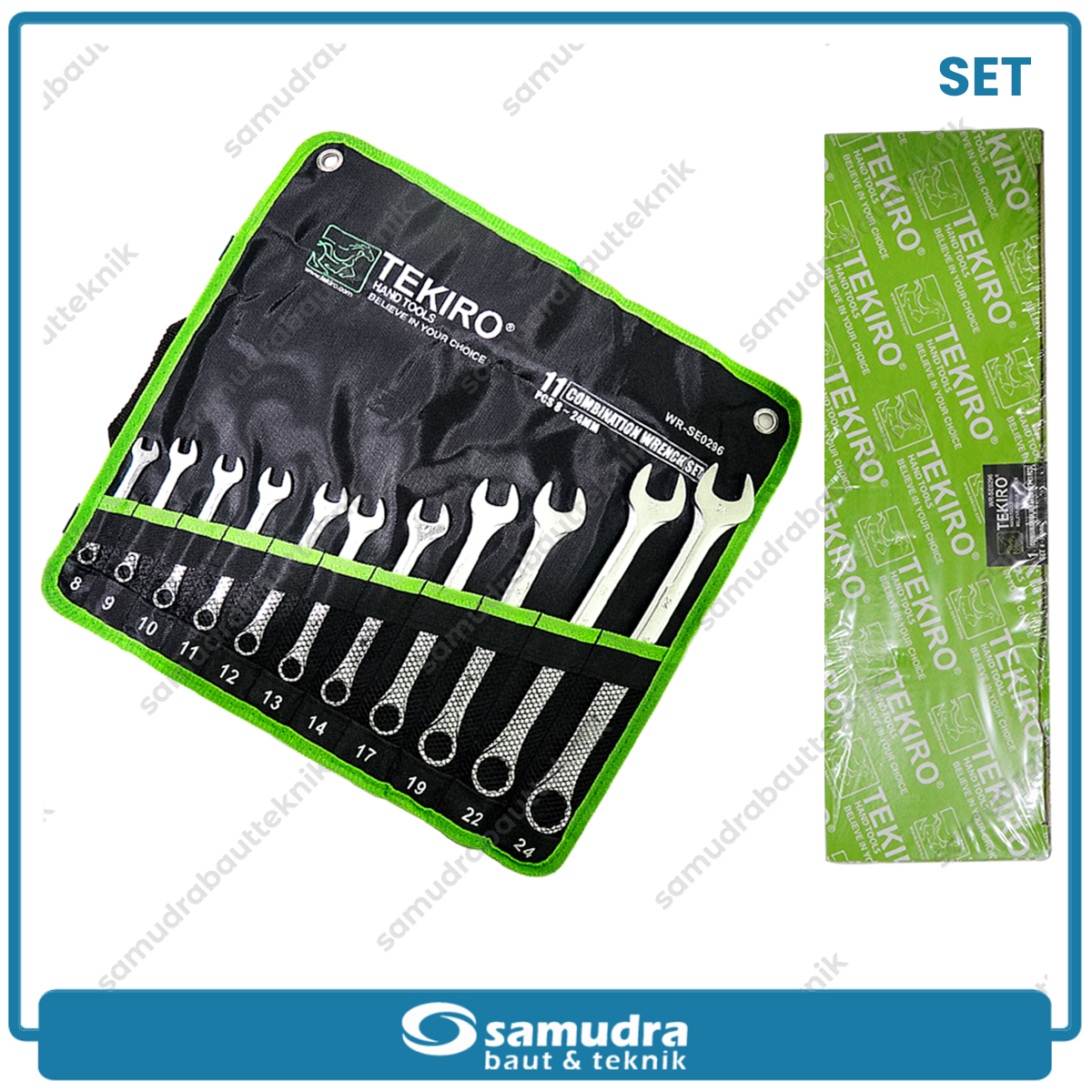 TEKIRO WR-SE0296 Kunci Ring Pas Set 11 pcs (8-24 mm)