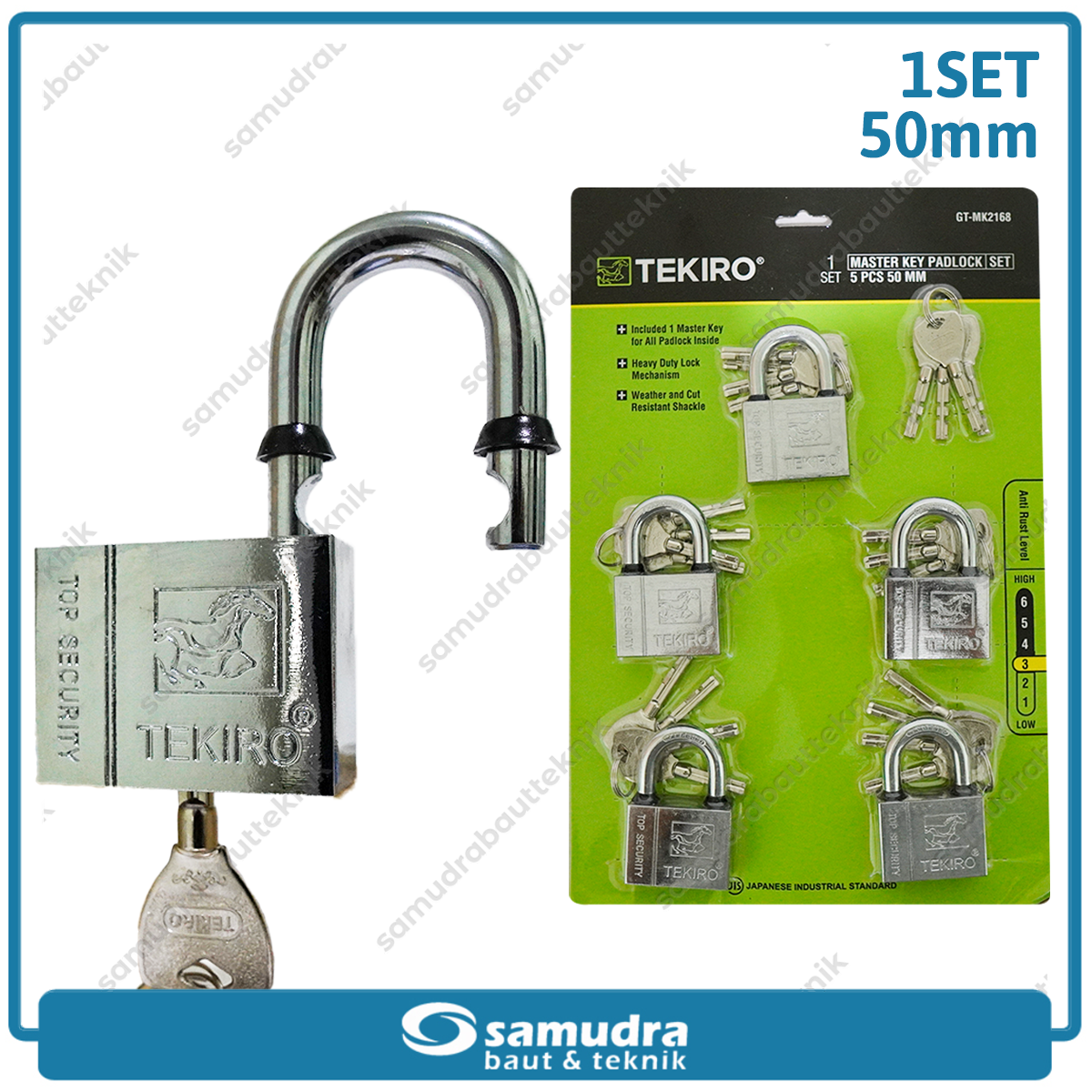 TEKIRO GT-MK2168 Gembok Master Key Set 5 pcs 50 mm
