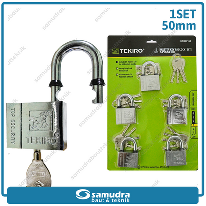 TEKIRO GT-MK2168 Gembok Master Key Set 5 pcs 50 mm
