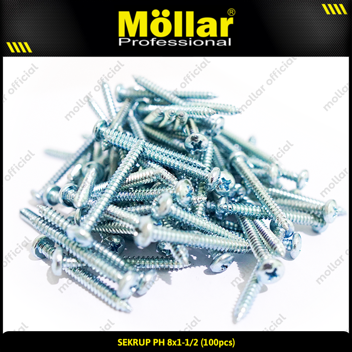 MOLLAR 93-034 Sekrup PH 8 x 1-1/2 - 100 pcs