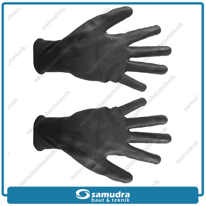 GUNTER SRNG-105 Sarung Tangan Safety PU (L) Hitam Hitam GT-1001