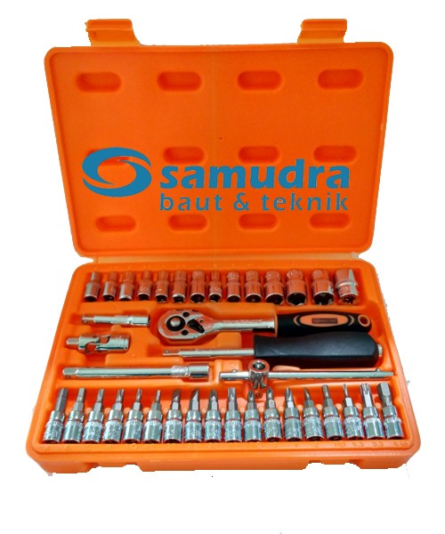 KENMASTER KCSO-081 Kunci Sok Set 38 pcs Box Plastik Oranye