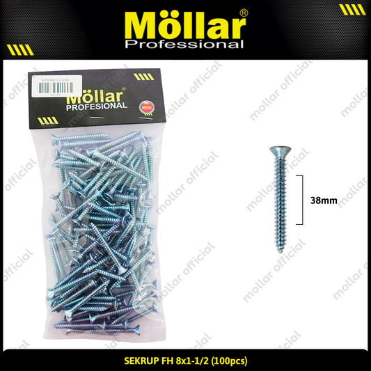 MOLLAR 93-058 Sekrup FH 8 x 1-1/2 - 100 pcs