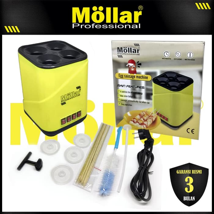 MOLLAR DCJ04 Mesin Sosis Telur Egg Roll Listrik 4 Lubang 540 Watt