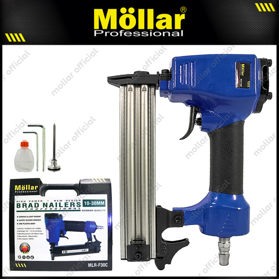 MOLLAR F30C Mesin Paku Tembak Angin Air Brad Nailers 10 - 30 mm