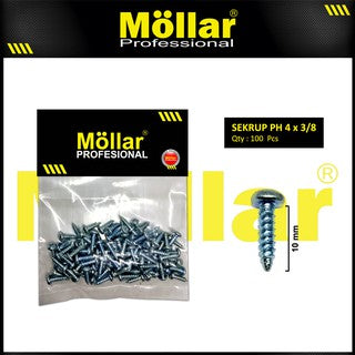 MOLLAR 93-015 Sekrup PH 4 x 3/8 - 100 pcs