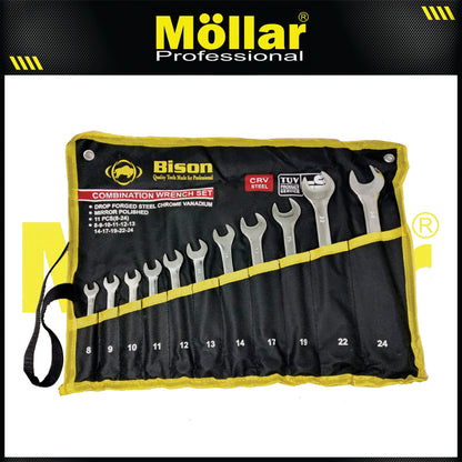 BISON Kunci Ring Pas Set 11 pcs (8-24 mm)