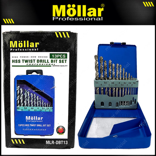 MOLLAR Mata Bor Set Besi 13 Pcs HSS 1.5 mm - 6.5 mm