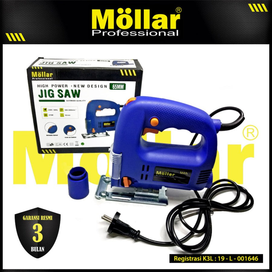 MOLLAR JS021 Mesin Jigsaw Gergaji Kayu Triplek 570 Watt