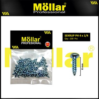 MOLLAR 93-014 Sekrup PH 4 x 1/4 - 100 pcs