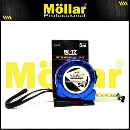 BLITZ JC38 Meteran 5 meter x 19 mm Warna Biru