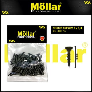 MOLLAR 93-009 Sekrup Gypsum 6 x 3/4 - 100 pcs