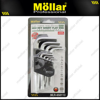 MOLLAR MLR-650113 Kunci L Set Pendek Flat 9 Pcs 1.5-10 mm