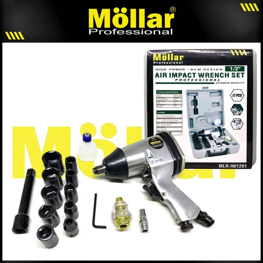 MOLLAR IW1201 Mesin Buka Baut Mobil Angin Kompresor 1/2" / Impact Wrench