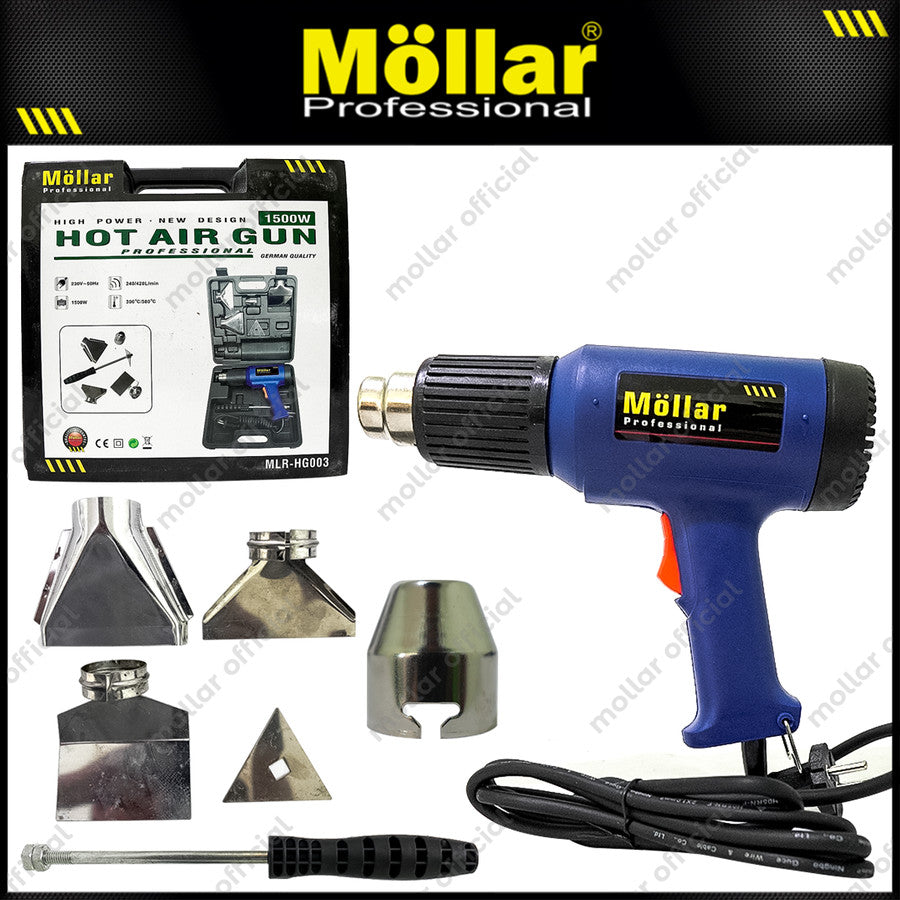 MOLLAR HG003 Mesin Hot Air Gun Set Aksesoris Koper 1.600 Watt