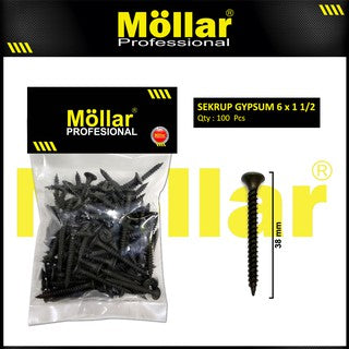 MOLLAR 93-012 Sekrup Gypsum 6 x 1-1/2 - 100 pcs