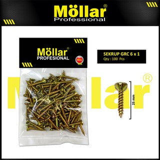 MOLLAR 93-006 Sekrup GRC 6 x 1 - 100 pcs