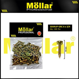 MOLLAR 93-005 Sekrup GRC 6 x 3/4 - 100 pcs