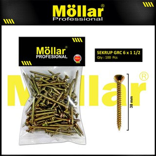 MOLLAR 93-008 Sekrup GRC 6 x 1-1/2 - 100 pcs