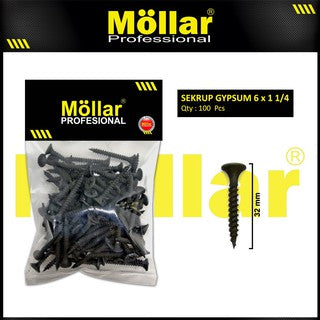 MOLLAR 93-011 Sekrup Gypsum 6 x 1-1/4 - 100 pcs