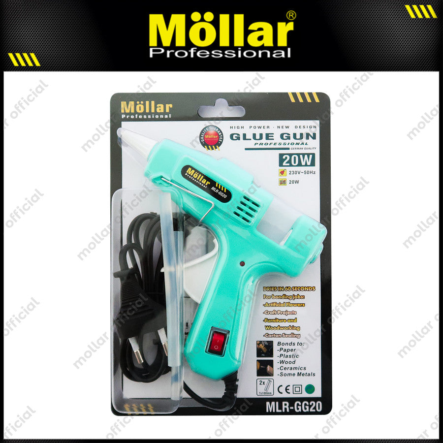MOLLAR Mesin Lem Tembak Kecil 20 Watt / Glue Gun - Biru