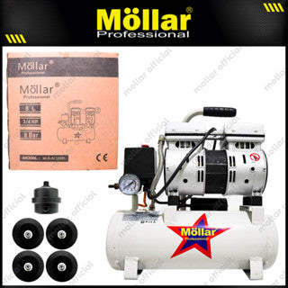 MOLLAR MLR-AC-1008S Mesin Kompresor Listrik Oilless 3/4 HP 8 Liter