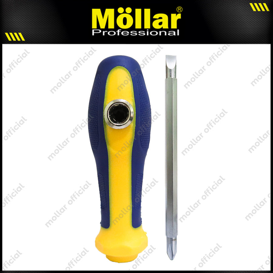 HDT 819 Obeng Bolak Balik 2 Arah Gagang Karet 2 Way Screwdriver