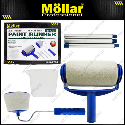MOLLAR PTR6 Kuas Rol Cat Tembok Set 6 Pcs / Paint Runner Pintar Facil