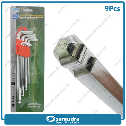 IZUMO Kunci L Set Panjang Ballpoint 9 Pcs 1.5-10 mm