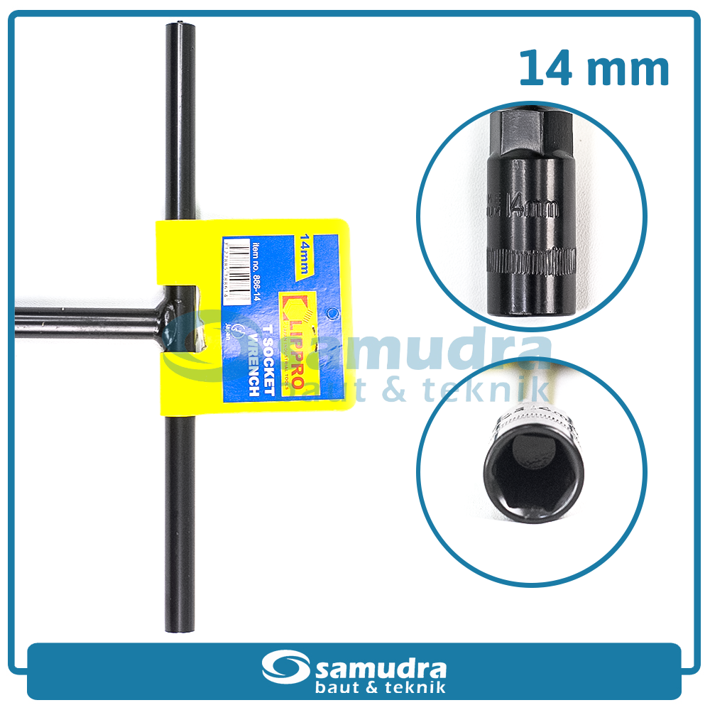 LIPPRO 886-14 Kunci Sok T Hitam 14 mm