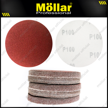 HSS Amplas Bulat No 100 Amplas Velcro Tempel Mata Gerinda 4 Inch - 50 Pcs