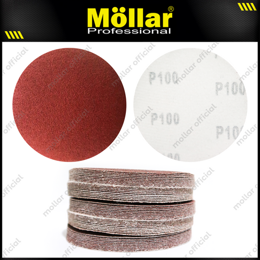 HSS Amplas Bulat No 100 Amplas Velcro Tempel Mata Gerinda 4 Inch - 50 Pcs