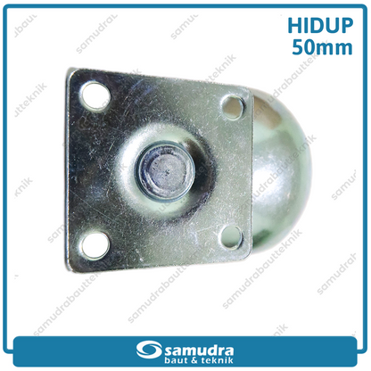XANDER RODA-340 Roda Bulat PVC Rata Hitam Hidup 2" XD-850-50mm - Satuan