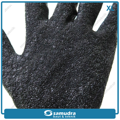 KENMASTER SRNG-129 Sarung Tangan Safety Latex (XL) Hitam Kuning KM-3001