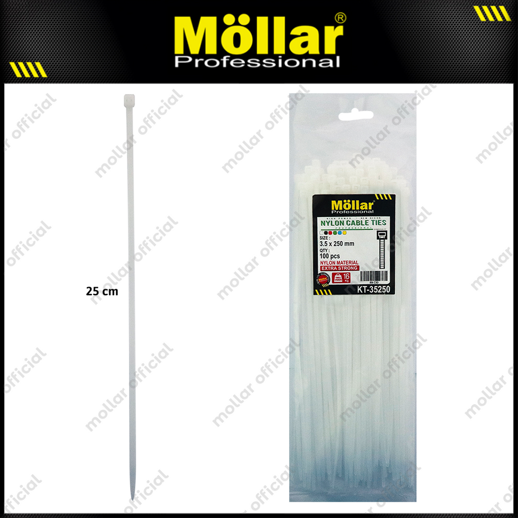 MOLLAR KT-35250 Kabel Ties 3.5x250 mm Putih