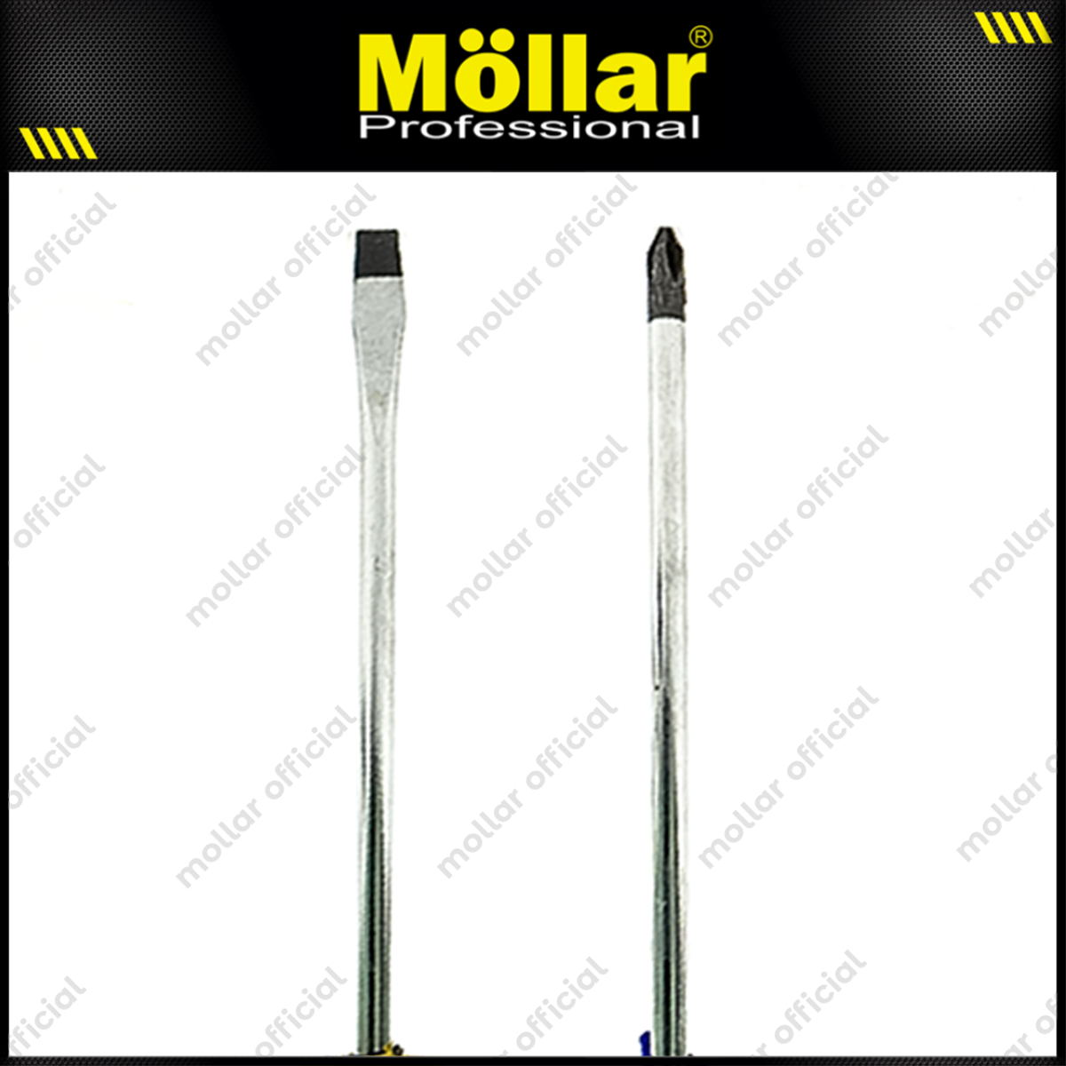 [PAKET] 2 Set HDT Obeng 5" Inch (+) (-) Plus Minus Gagang Karet 125 Mm