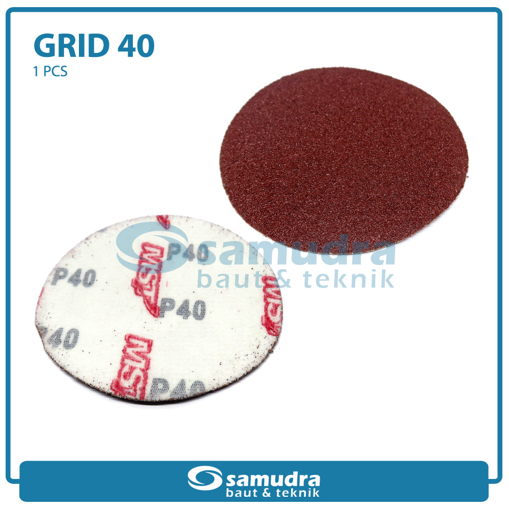 MST MST-YF-VS-404 Amplas Velcro Bulat No. 40 Mesin Gerinda 4"